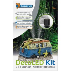Décoration bulleur et éclairage pour aquarium