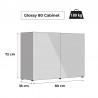 Mesures meuble pour aquarium Glossy 80
