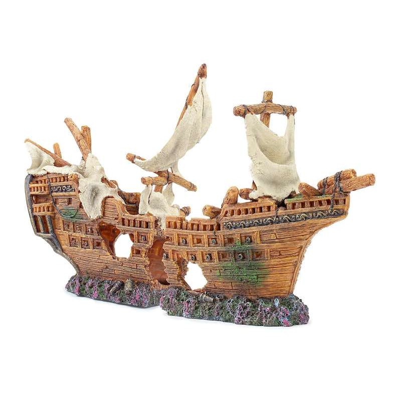 Grand bateau galion de décoration pour aquarium