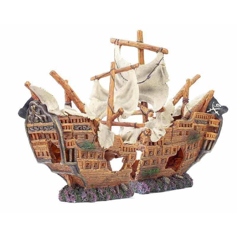 Grand bateau galion de décoration pour aquarium