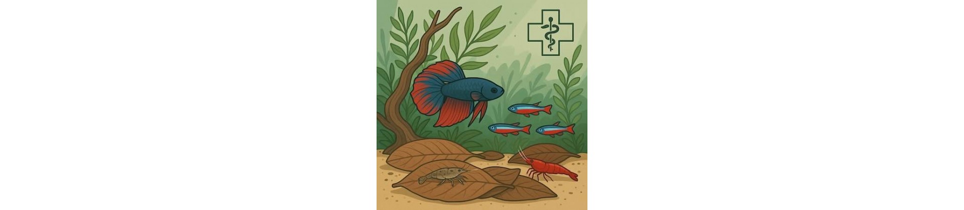 Feuilles à usage médicinal pour aquarium